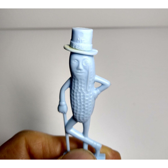 Planters Mr. Peanut Blue Toy Whistle Original Plastic Figure 1950s Vintage Retro - Picture 8 of 9